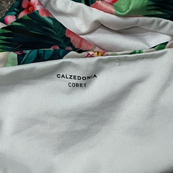 CALZEDONIA ITALIAN SIDE TIE BIKINI BOTTOM JUNGLE CORALLO TROPICAL FLORAL XS/S - Picture 7 of 7